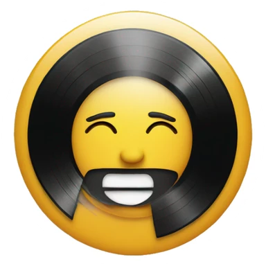 face emoji with a record vinyl sticker