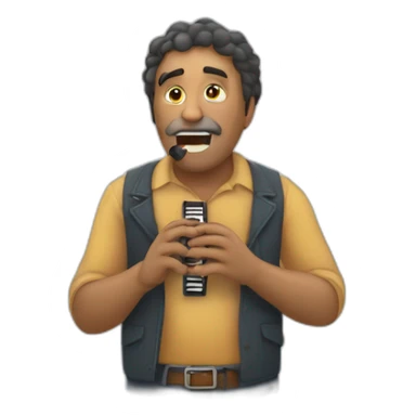 Hombre toca harmonica sticker