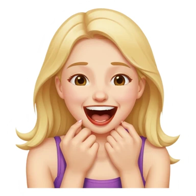 choking neck laughing girl sticker