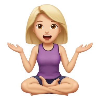 Голая девушка на коленях с открытым ртом sticker