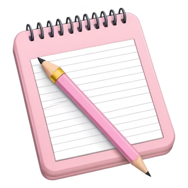 light pink notepad and pencil  sticker