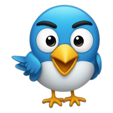 twitter bird logo sticker