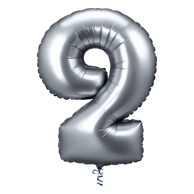 Silver balloon in shape of number 2025 sticker