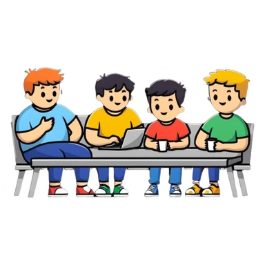 group of friends hanging out sticker