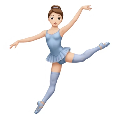 Ballet dancer in over the knee socks, leotard and brown hair sticker