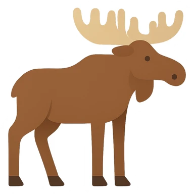 Flat design style moose sticker