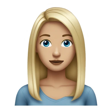 Dirty blonde girl blue eyes straight hair sticker