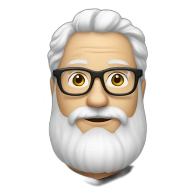 midle age man white white beard and black glasses sticker