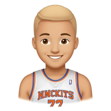 Thumbs up smiling with knicks T shirt light skin sticker