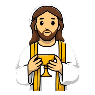Jesus with the Eucharist at Mass sticker