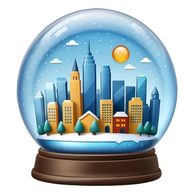 City skyline globe sticker