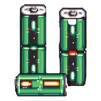 Two dead batteries stacked on top of each other, depleted, empty power sticker