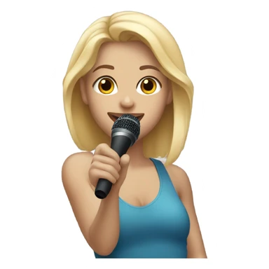 Buff blonde girl holding microphone  sticker