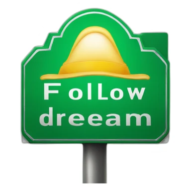 green metal street signboard that reads follow that dream sticker