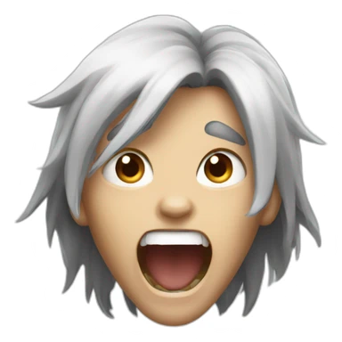 screaming boy with long black hair sticker