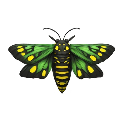 Deaths head moth, skull, black green and yellow sticker