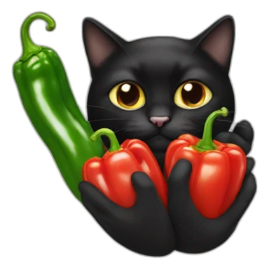 pepper eat black cat sticker