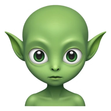 a bold cute aliens with a little hair sticker