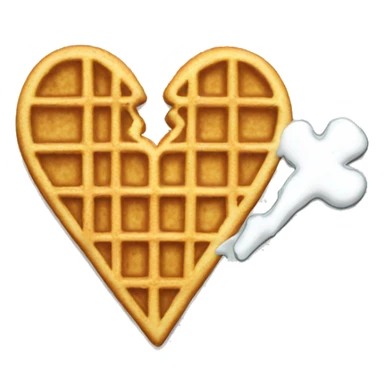 broken heart shaped like a waffle sticker
