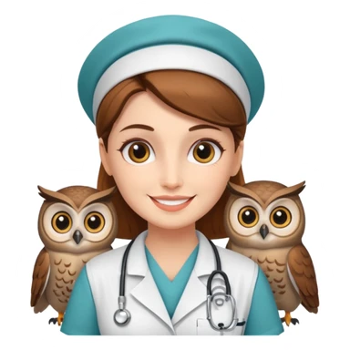 Krankenschwester mit Uhu sticker