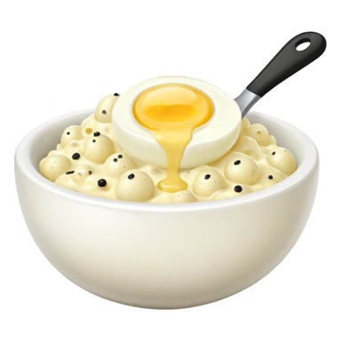 a scoop of egg salad with no egg yolks, only egg whites, simple, clear sticker