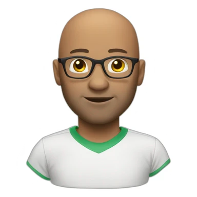 Soccer 43 year male bald glasses sticker