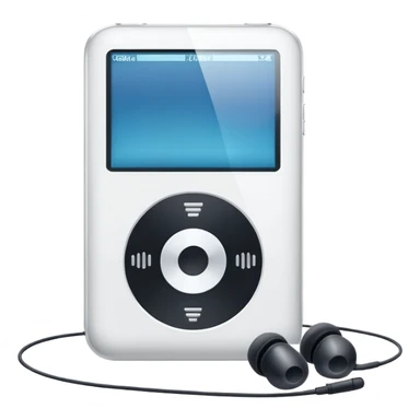 white ipod and earphone
 sticker