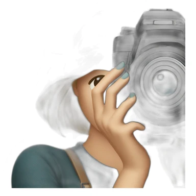 woman photographer camera covering face sticker