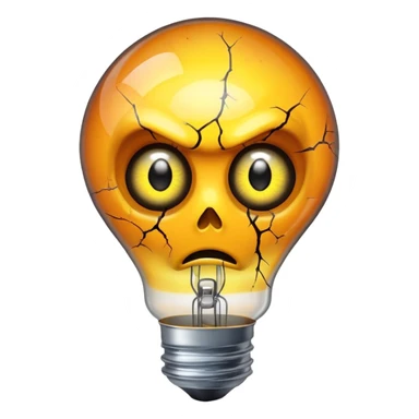 bulb with horror eyes sticker