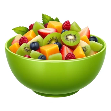 small green bowl of Fruit salad front view sticker