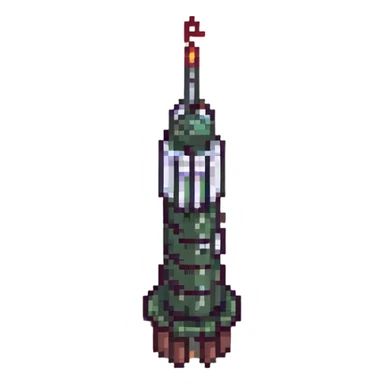 missile battery, pixel art style sticker