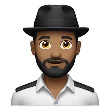 guy with black Hugo boss shirt black beard black hat and light skin  sticker