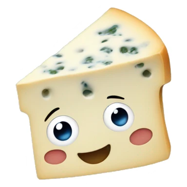 Roquefort cheese  with cute  laughing  face   sticker