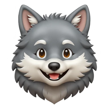 Generate a happy wolf emoji sticker