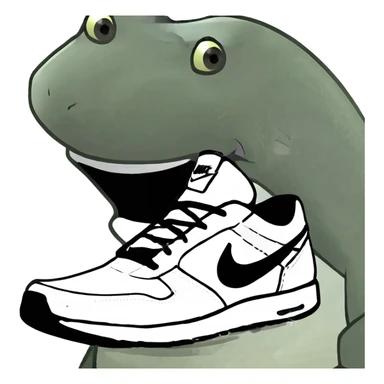 Tiburon con zapatillas nike sticker
