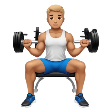 The man who chill on the bench in gym with dumbbells in the hands  sticker