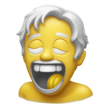 Emoji amarillo vomitando líquido amarillo pero feliz  sticker