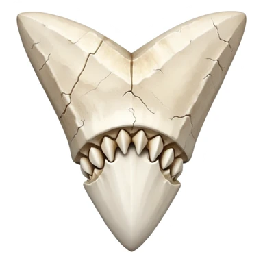 Realistic Shark tooth bone fossil sticker