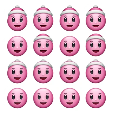 Aesthetic pink Christmas emojis sticker