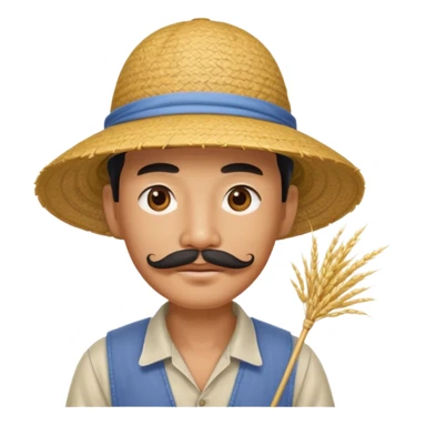 rice farmer with a chinese mustache sticker