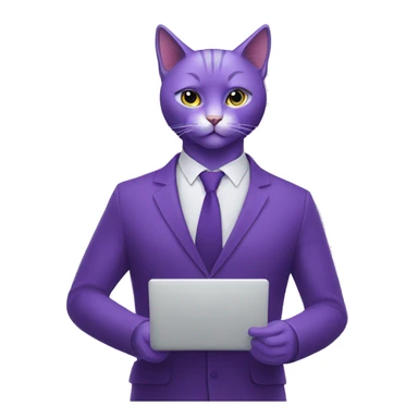 Purple humanised Cat psychologist leads the session sticker