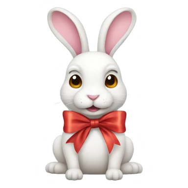 rabbit with ribbon sticker