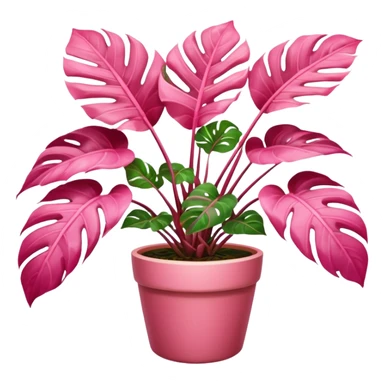 Pink philodendron plant sticker