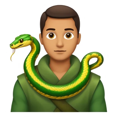 man with snake on shoulders sticker