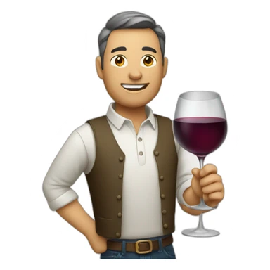 Winemaker with a wineglass sticker