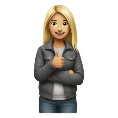 realistic portrait of girl thumbs up sticker