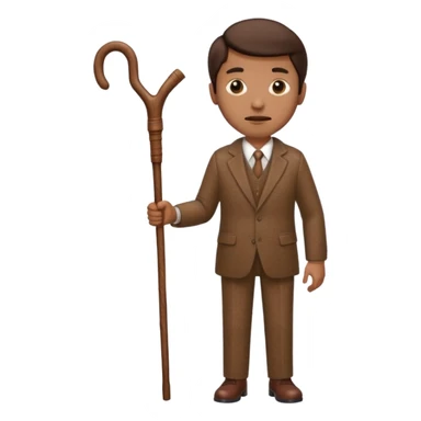 Just give me the clothes like a brown suit and a stick no peron wearing it  sticker