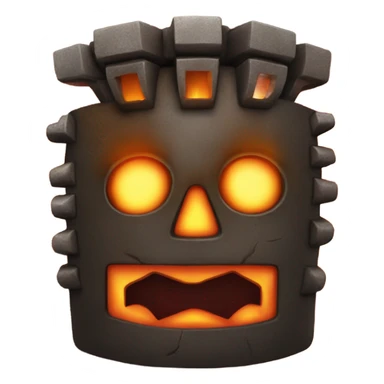 dark iron furnace fire face sticker
