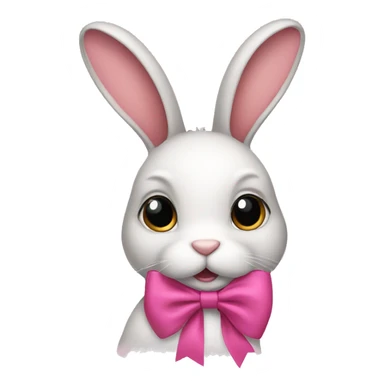 Bunny wearing a pink bow sticker