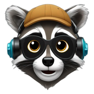 dj racoon sticker